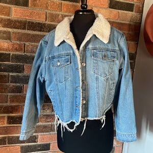 Working Title Denim Faux Fur Jacket